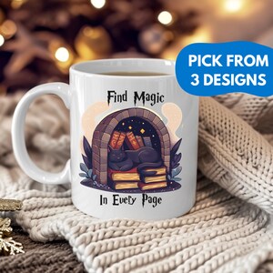 Personalized Cat Teacher Mug, Wizard Harry Coffee Mug, Bookworm, Cheap Mothers Day Appreciation Present