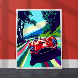 Vintage Car Racing Poster, Motor Racing Poster, Monaco Grand Prix Poster, Le Mans Poster, Race Fan Gift, Grand Prix Poster, Race Car Poster