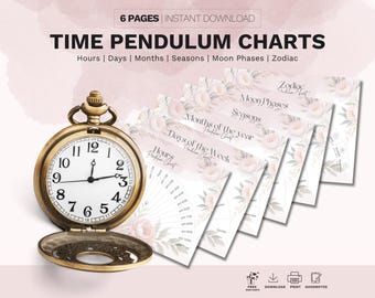 Time Pendulum Dowsing Charts: Divination Grimoire Pages (Digital Download)
