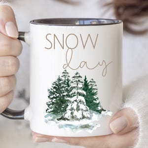 Winter Coffee Mug, Snow Day Mug, Snowy Pine Tree Winter Scene Mug, Cozy Winter Coffee Cup Design, Winter Mug, Gift for Winter Lovers, Ski