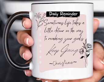 Personalized Daily Reminder Mug, Daily Affirmations Accent Mug, Morning Motivation, Daily Affirmations Glass Cup, Self Gift, Inspirational
