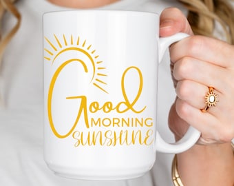 Good Morning Sunshine Coffee Mugs, Summer Mug, Good Morning Mug, Sunshine Mugs, Cute Sun Coffee Mugs, Gift For Friend, Sun Coffee Cup