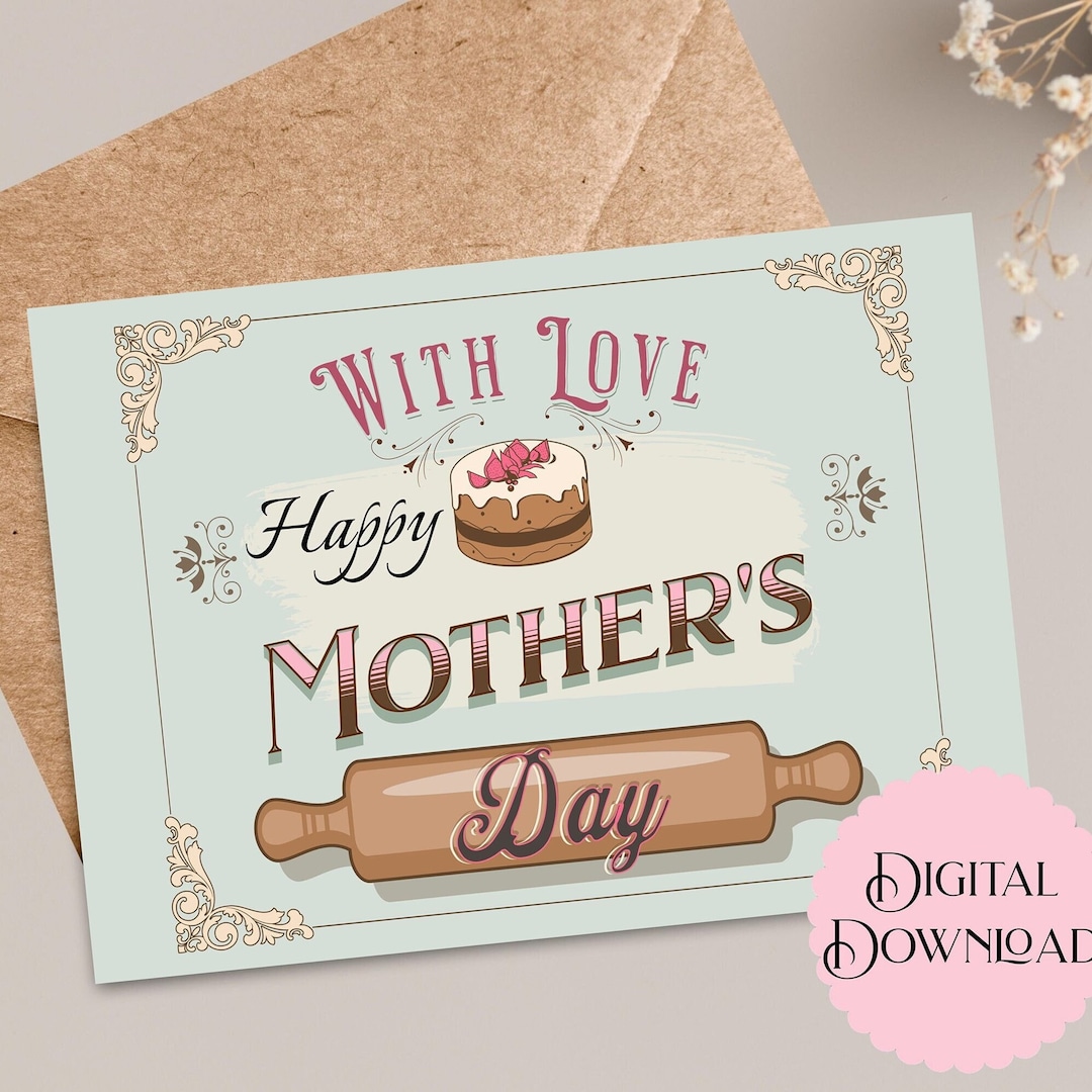 Mother's Day Card for Baker Mom, Digital Download 5x7 Printable Card ...