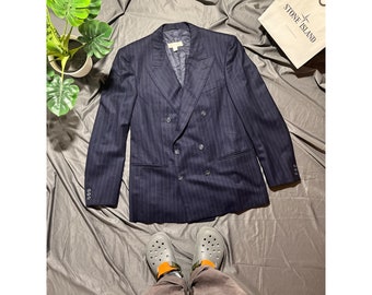 blazer en laine Gucci vintage monogramme designer italien de luxe des années 90 Streetwear casual poitrine logo archive rare drill rap années 80