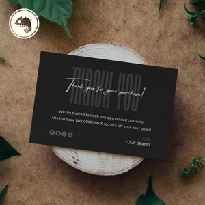 Printable Thank You Card Canva Template, Editable Customer Package Insert Card Design, Custom Minimalist Thank You Card, Personalized Design