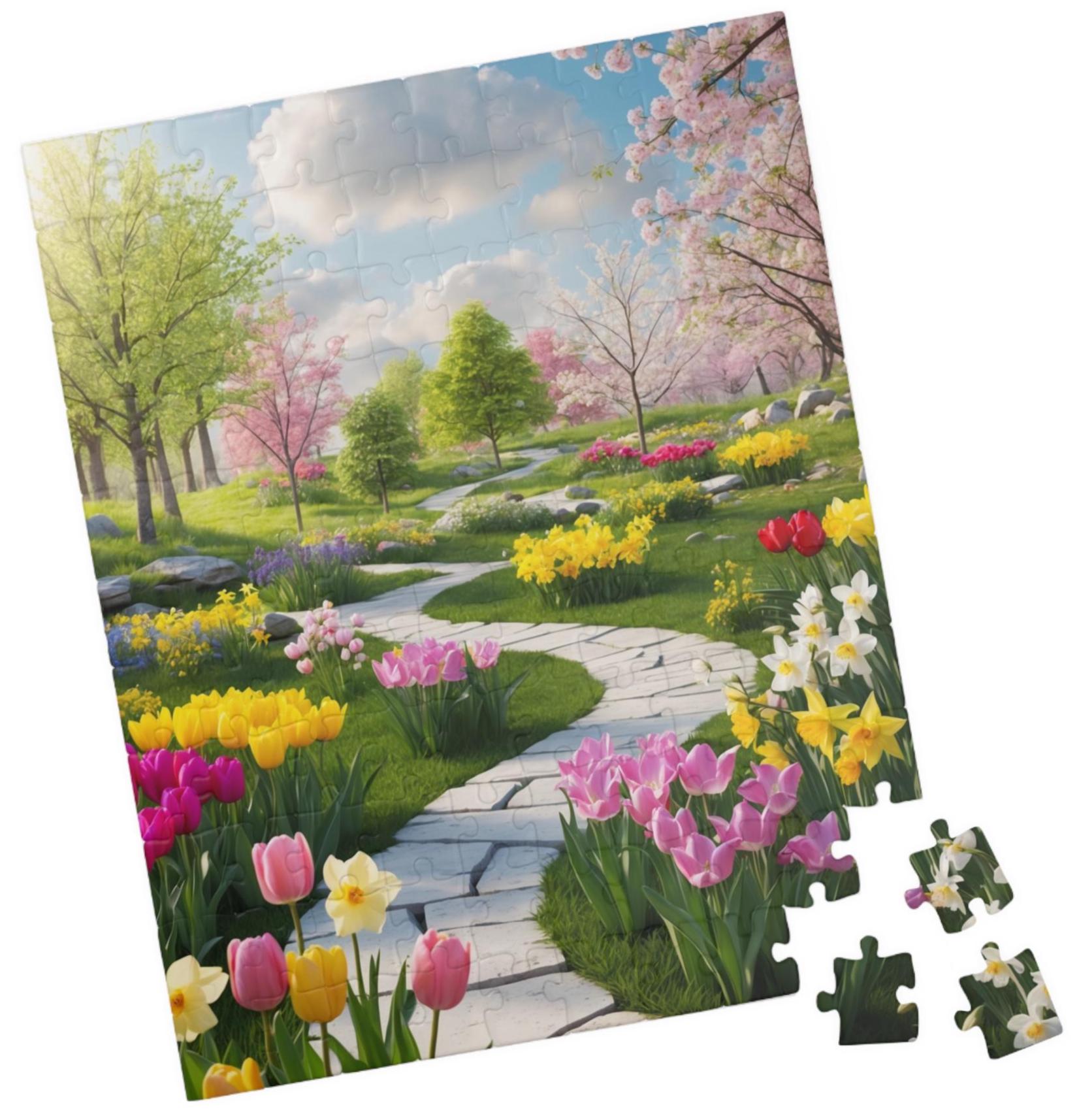 Multiplus Spring Puzzle Spring Flowers Puzzle | Floral Trees Scene - Etsy