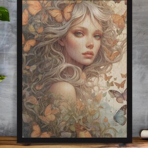 Butterfly fairy jigsaw puzzle, vibrant puzzle, puzzle gift for her, gift for mom
