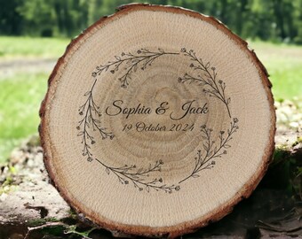 Wedding Favor, Custom Wood Coaster, Wood Coaster, Wooden Slice Coaster, Unique Wedding Favor, Bulk Wedding Favor, Wedding Gift