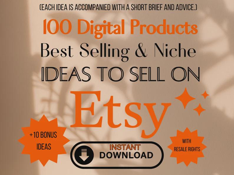 100 top digital product item ideas to sell on etsy