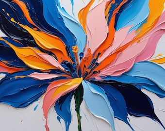 4 vibrant An electrifying abstract floral bursts to life in this bold, Van Gogh-inspired