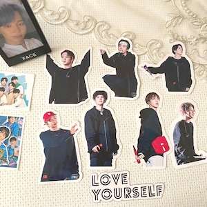 Juego de pegatinas BTS ARMY Love Yourself, pegatinas de vinilo BTS Kpop, paquete de pegatinas inspiradas en Kpop BTS, pegatinas de álbumes de Bangtan, regalo para sus fans de Kpop BTS