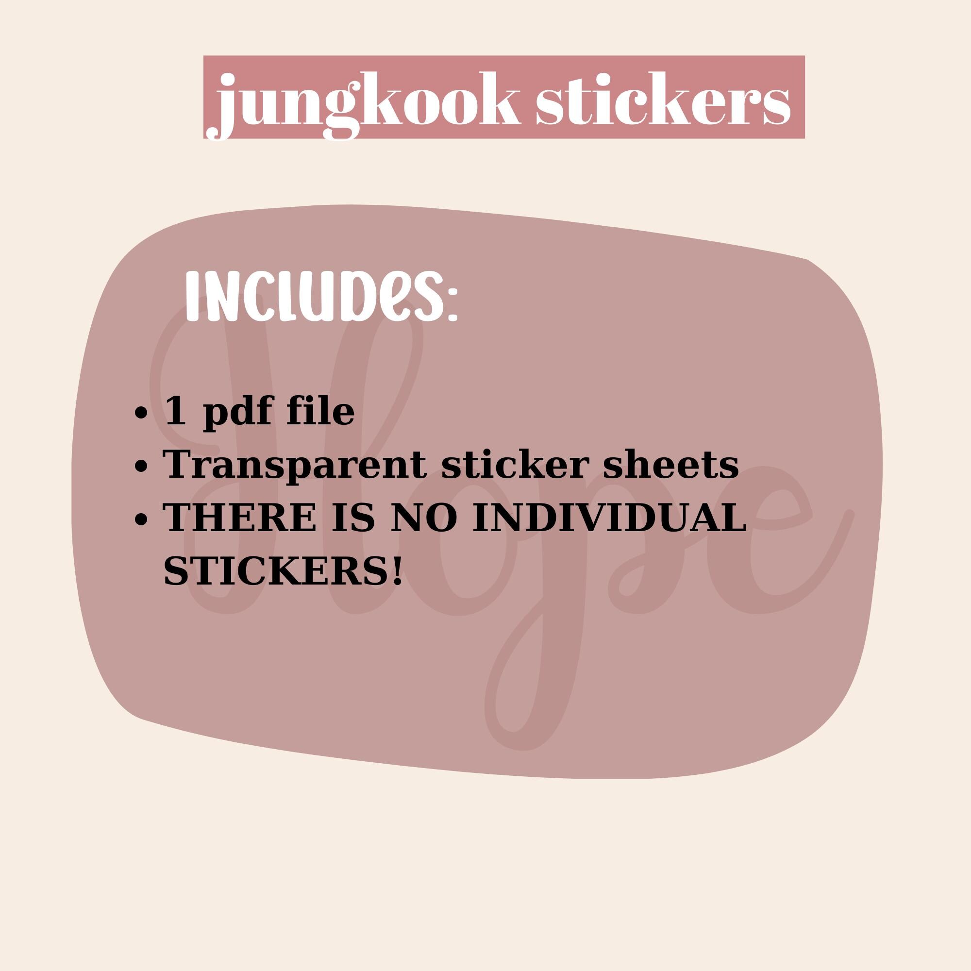 BTS Sticker Sheets With Transparent Background Png STICKER Bundle, BTS ...