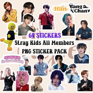 Kpop Stray Kids Aufkleber png SKZ 64 sticker Pack Kpop Boy Band Stray Kids Merch SKZOO Aufkleber Chan Minho Changbin Hyunjin Han Felix S.M I.N