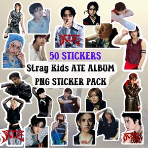 Stray Kids ATE Stickers 50 Sticker Pack SKZ Boy Band Kpop Stickers Stray Kids Neues Album Stickers Geschenk für Kpop-Fans Stray Kids Shop SKZOO