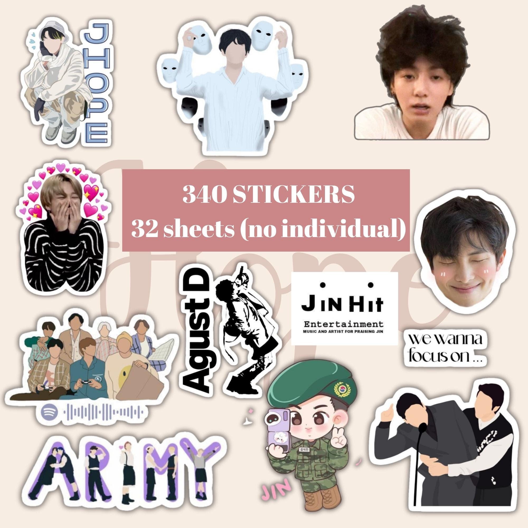 BTS Sticker Sheets With Transparent Background Png STICKER Bundle, BTS ...