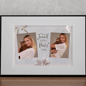 Custom Cat Photo Collage – Editable Canva Template, “My Best Friend Has Paws” Printable Wall Art, Gift for Cat Lovers