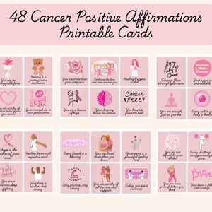 48 Cancer Positive Affirmation Cards Printable | Empowering Daily Affirmations | Instant Download | Cancer Support & Encouragement/ patients