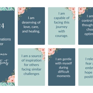 24 Tarjetas de afirmaciones positivas para pacientes con cáncer Tarjeta de apoyo emocional Tarjeta de curación de impresión instantánea para pacientes con cáncer