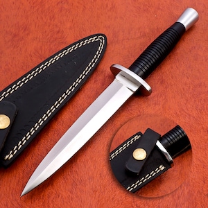Hand Forged D2 Steel Dagger Knife With Beautiful Handle With Leather Sheath, Outdoor Knife, Commando Knife Gift for Him,Gift for Everyone