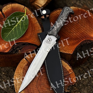 Leon Kennedy Knife Resident Evil 4 Handmade Jack-Krauser Knife Spring Steel Bowie Knife Best Birthday Gift For Husband,Gift for Him