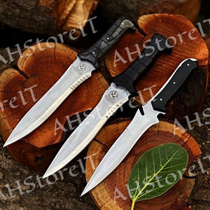 Lot of 3 Resident Evil Knife,Leon Kennedy Knife and Jack Krausers Knife With Sheath Gift For Him, Movies Knife,Best Gift for Him