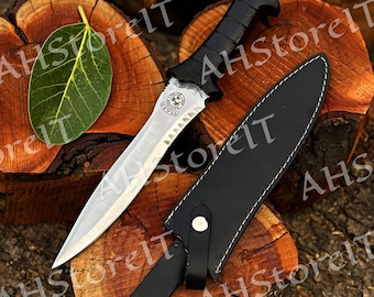 RE4 Replica Knife Custom Handmade D2 Steel Full Tang Resident Evil 4 Leon Kennedy&#39;s Knife | Game Knife | Free Sheath | Christmas Gift