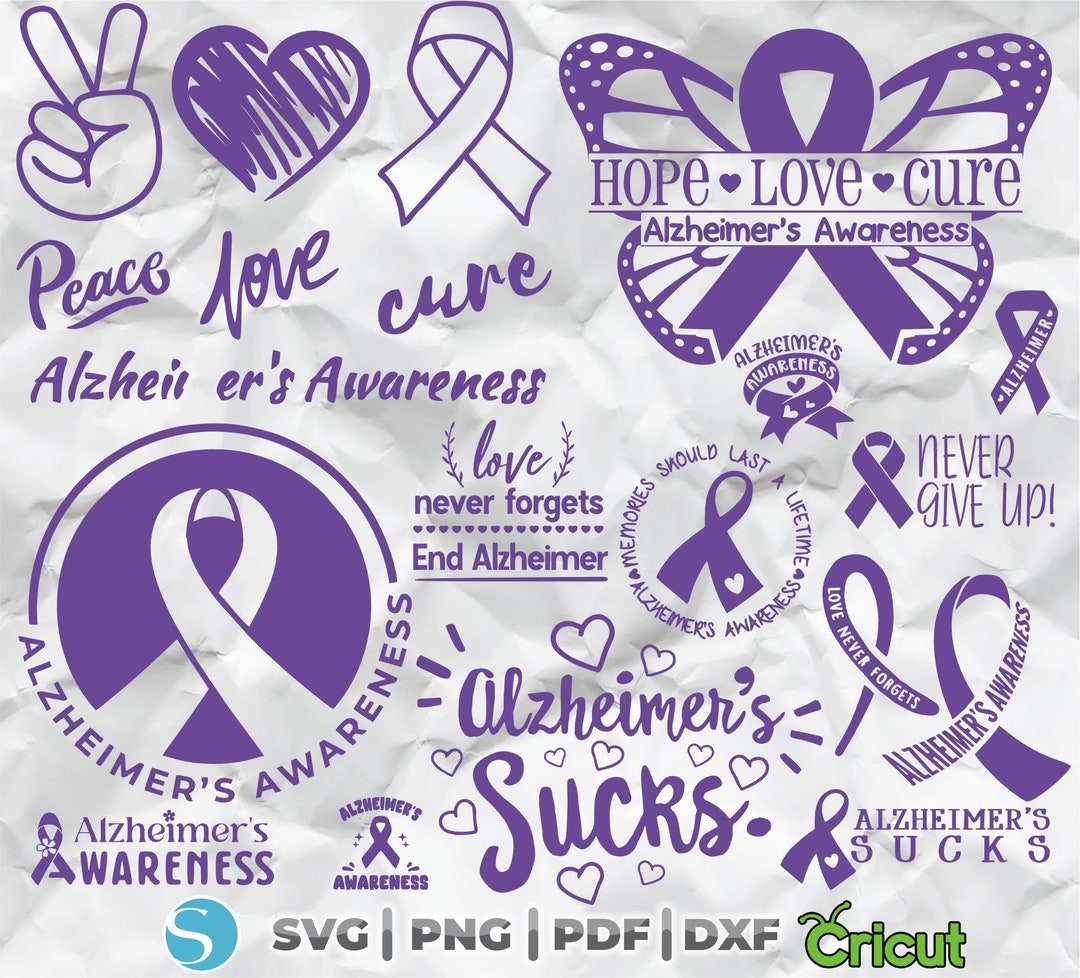 World Alzheimer's Day Quotes, Svg Alzheimer Designs, Peace Love Cure ...