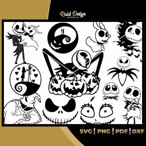 Jack Skellington Bundels SVG, PNG Jack Halloween, Jack Skellington Clipart