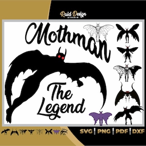 Mothman-Designs in SVG, Mothman-Designpaket zum Ausdrucken, Mothman-Schneidedatei, Mothman-Halloween-Design, Mothman für Sublimation