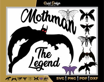 Mothman designs in svg, mothman designs pack to print, mothman cutting file, mothman halloween design, mothman for sublimation