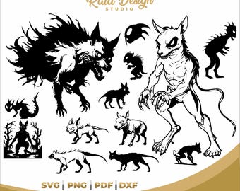 Realistic Chupacabra Silhouette, Mexican Folklore, Puerto Rican Chupacabra, Mexican Chupacabra Line Art, Chupacabra in svg, vinyl cut
