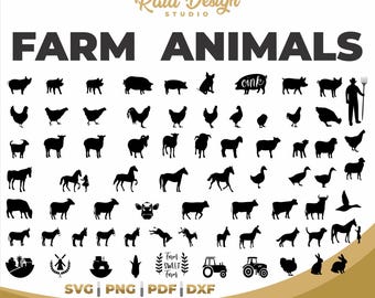 Farm animals silhouette for commercial use