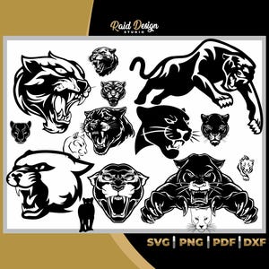Panther silhouette for printing, panther logo clipart, panther svg, panther silhouette for t-shirt printing, panther svg, animal bundle