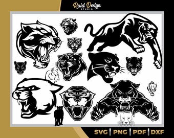 Panther silhouette for printing, panther logo clipart, panther svg, panther silhouette for t-shirt printing, panther svg, animal bundle