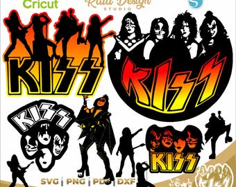 Rock band designs bundle, Rock stars logo, Rock singer, kiss rock band silhouette, kiss svg, kiss designs, kiss logo, kiss clipart
