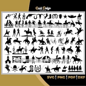 Cowboy Silhouette Svg, Png, Dxf, Pdf, Ai