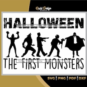 クラシック ムービー モンスター SVG、ハロウィーン クラシック PNG、クラシック モンスターの印刷可能なデザイン、インスタント ダウンロード、史上最高のクラシック モンスター