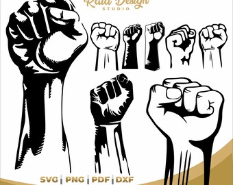 Fist silhouette for poster printing, digital file