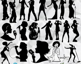 Women singing svg, clipart of Women singing, Women singing silhouette, Women singing digital file, instant download, Women singing png