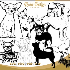 Chihuahua Bundle silhouette, chihuahua image in svg file, chihuahua illustration for digital t-shirt, chihuahua cute designs