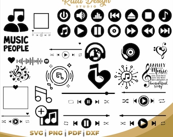 Music player silhouette icons, music svg, playlist svg player, player icon music, png music, svg player music, music player digital