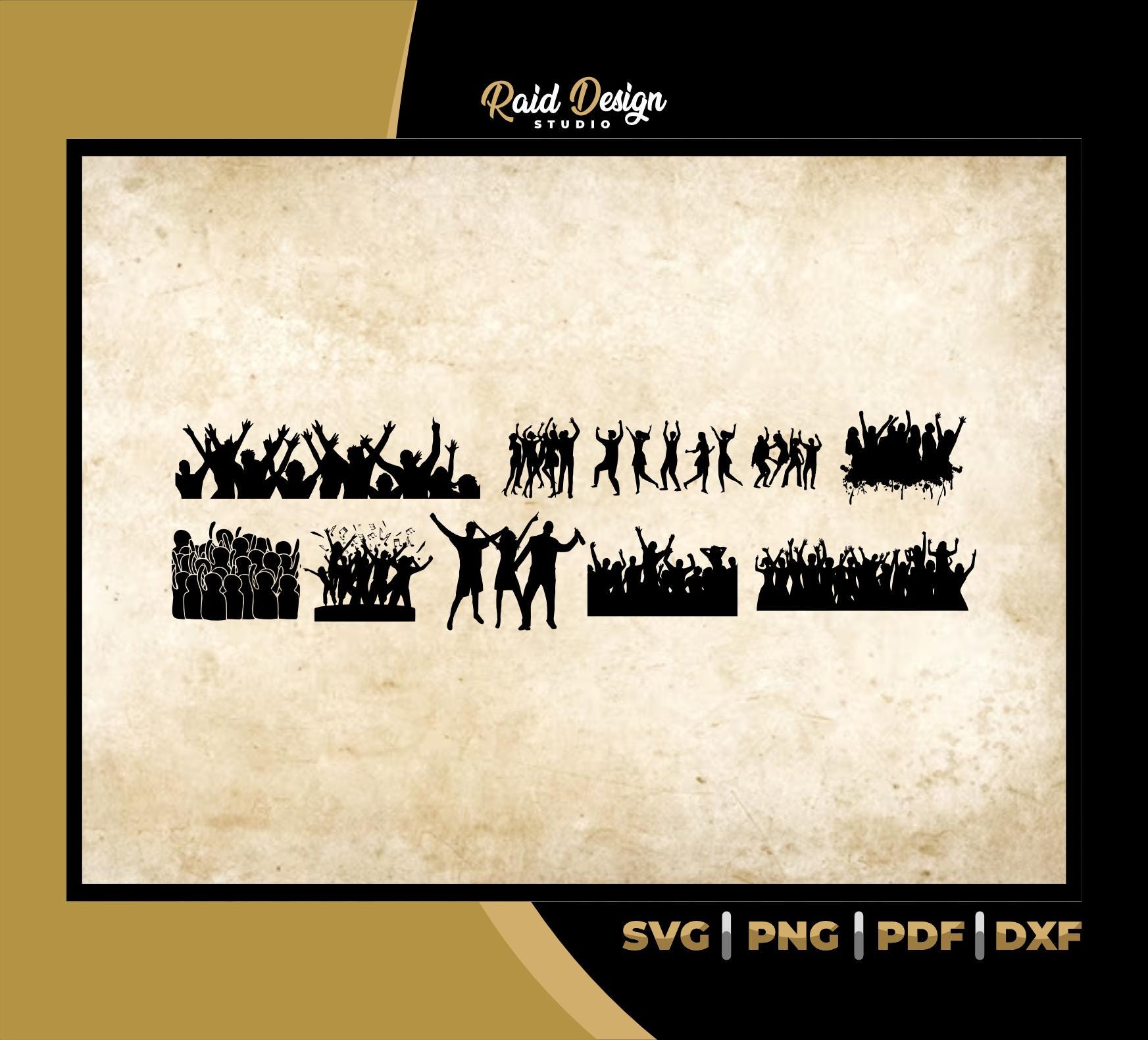 People Silhouette in Svg, Dxf Audience Silhouette Cutting File, Stage ...