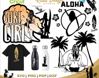 Surfer woman, hawaiian designs, great gift for surfer girl, svg surfer ideas, sunset girl, surfer sunset, image for surfer quotes