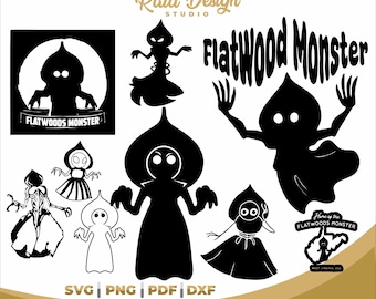 Flatwood monster silhouette in svg, cryptid Flatwood svg, png for printing, flatwood creature cut file, unique flatwood monster for cut