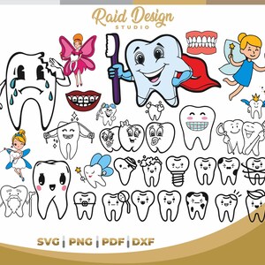 Dent animée en couches SVG, dent animée pour t-shirt, dent SVG, clipart dentiste, citations de dentiste SVG, dents SVG