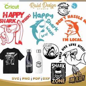 Lustige Hai-Zitate, Hai animiert für Kinder, svg, dxf, png, sublimiertes Sommer-T-Shirt, tolles Geschenk für den Sommer, direkter Download