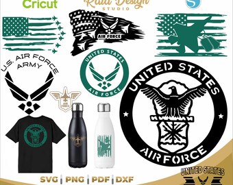 Air force designs, svg flag air force, air force brand, air force with flag, veteran's day, military logo of the air force, instant download