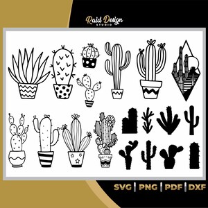 Motifs de cactus SVG, PNG, DXF, PDF