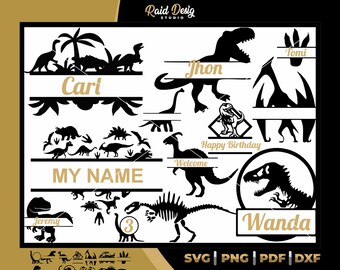 Dinosaur monogram package, digital file for laser cutting, boy decoration, heart made of dinosaur, ideal file for cricut, dinosaur