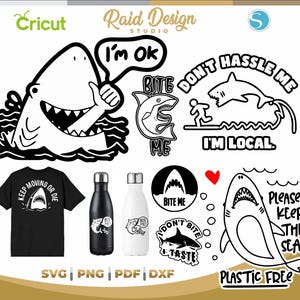 Funny quotes of shark, shark bite, animated shark, shark design for t-shirt, summer design, instant download